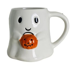 Cracker Barrel Exclusive Halloween 2023 Ghost Coffee Mug with Pumpkin 🎃